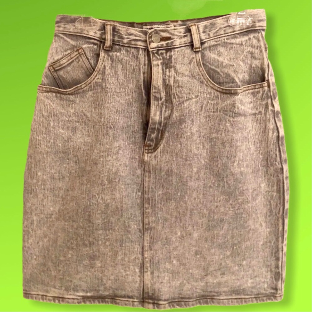 EUC Vintage Jordache Studio Grey Wash Denim Skirt